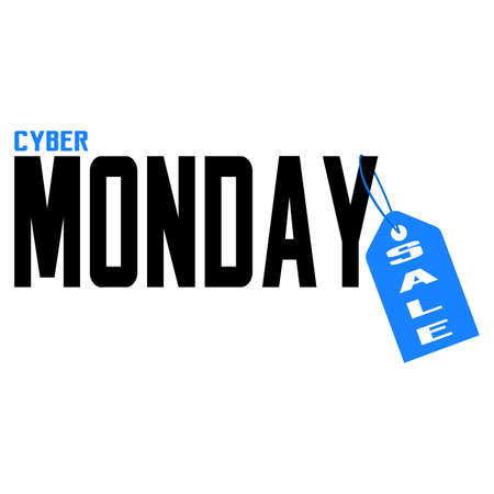 Abstract cyber Monday label on a white background illustration.のイラスト素材