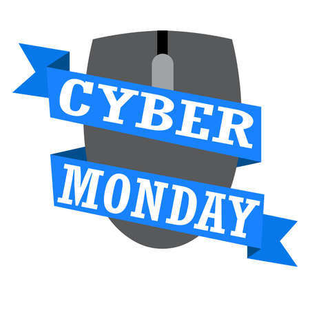 Cyber Monday Label, calligraphy illustration.のイラスト素材
