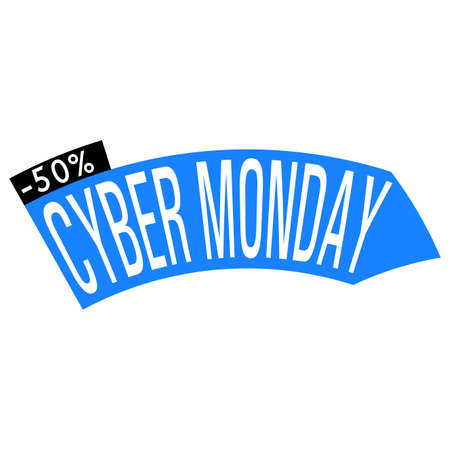 Abstract cyber Monday label on a white background illustration.のイラスト素材