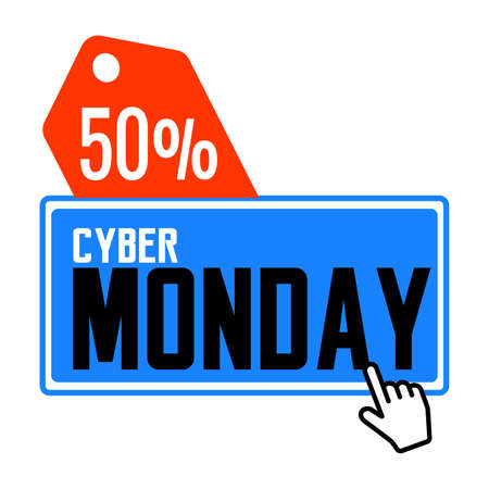 Cyber Monday Label, calligraphy illustration.のイラスト素材