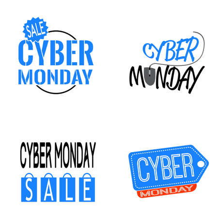 Cyber Monday Label, calligraphy illustration.のイラスト素材
