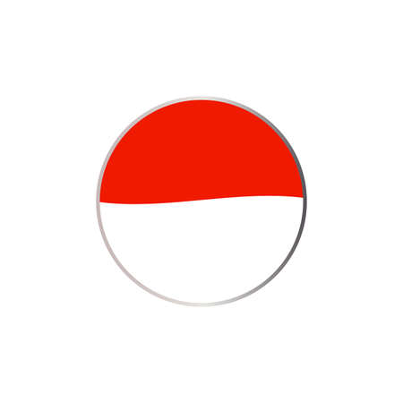 Abstract Indonesia flag circle icon on a white background, vector illustration.のイラスト素材