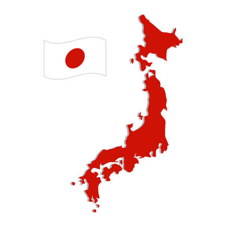 Abstract country map and flag on a white backgroundのイラスト素材