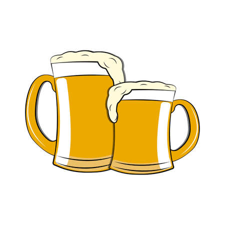 Delicious beer on a white background.のイラスト素材