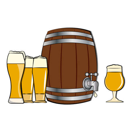 Abstract delicious beer on a white backgroundのイラスト素材