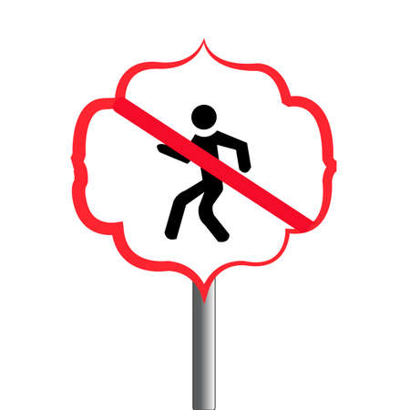 Abstract pedestrian traffic signal on a white backgroundのイラスト素材