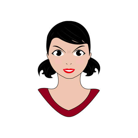 Angry women on cartoon illustration on white background.のイラスト素材