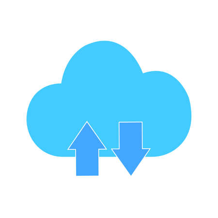 Abstract technology object cloud information exchange illustration.のイラスト素材