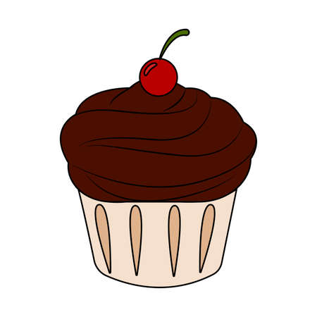 Abstract fast food cup cake  illustration.のイラスト素材