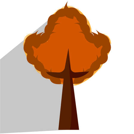 Tree with long shadow on a white background.のイラスト素材