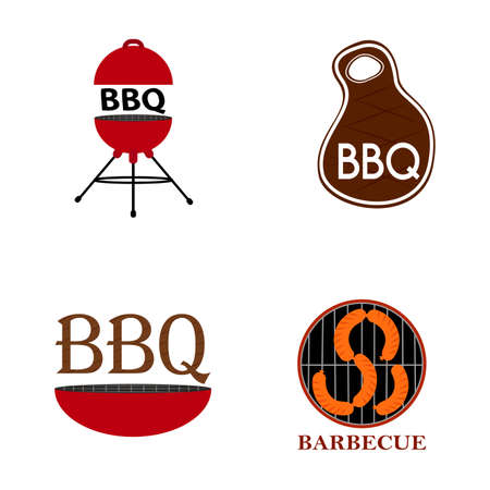 Abstract BBQ label set illustration on white background.のイラスト素材