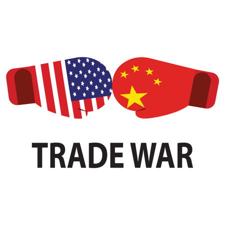 abstract trade war background with some special objectsのイラスト素材