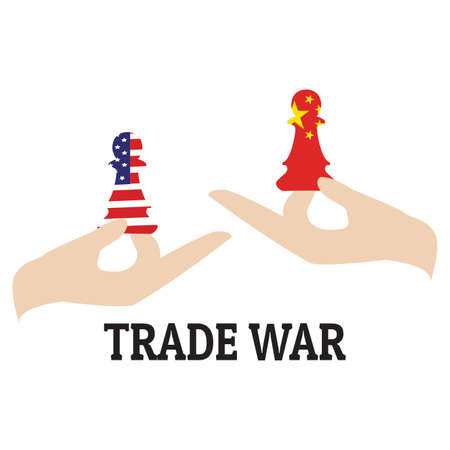 abstract trade war background with some special objectsのイラスト素材