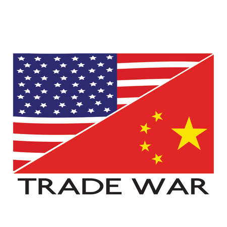 abstract trade war background with some special objectsのイラスト素材