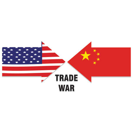 abstract trade war background with some special objectsのイラスト素材