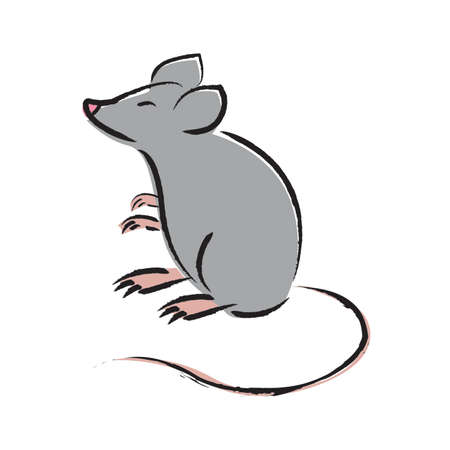 cute draw outline mouse. Vector illustration designのイラスト素材