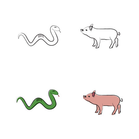 Outline draw animals