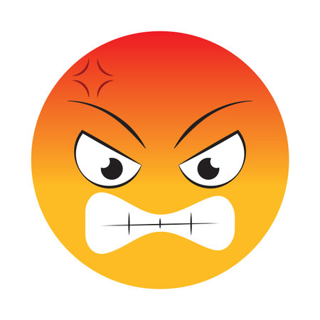 isolated angry emoji face, vector illustration designのイラスト素材