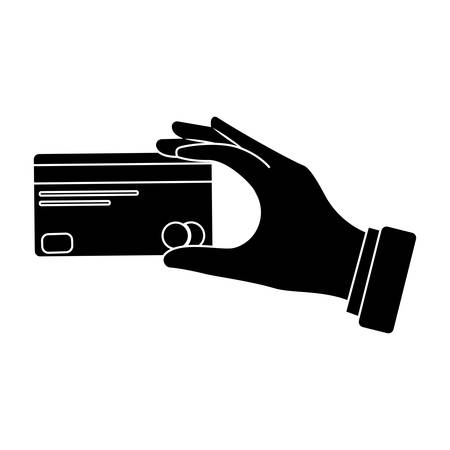 hand holding a credit card, vector illustration designのイラスト素材