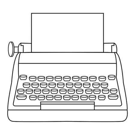 lineout drawing of a old typewriter, vector illustration designのイラスト素材