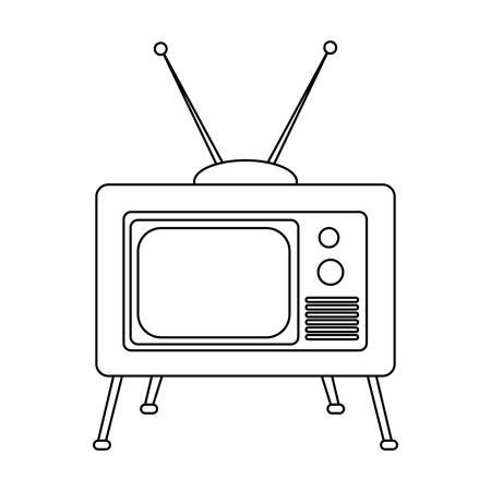 lineout drawing of a old tv, vector illustration designのイラスト素材