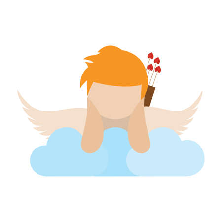 Cute angel with love arrows, vector illustration designのイラスト素材