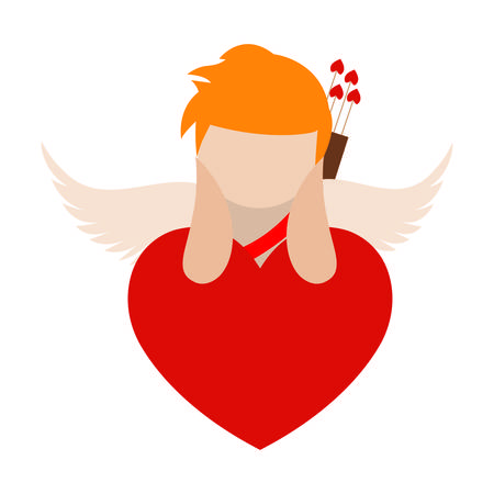 Cute angel with love arrows, vector illustration designのイラスト素材