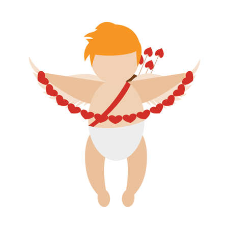 Cute angel with love arrows, vector illustration designのイラスト素材