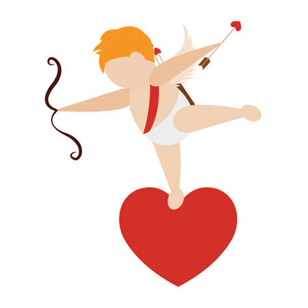 Cute angel with love arrows, vector illustration designのイラスト素材