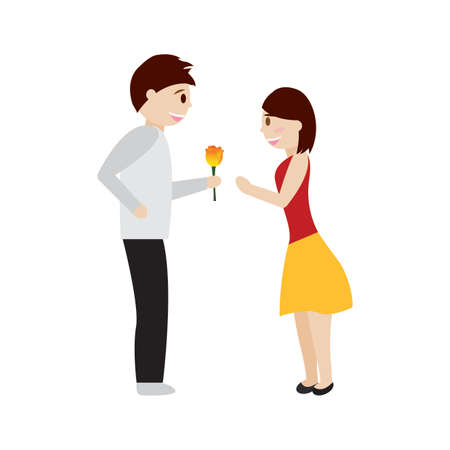Cute couples in love, vector illustration designのイラスト素材