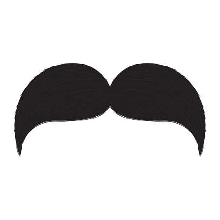abstract cute mustache on a white backgrond, vector illustration designのイラスト素材