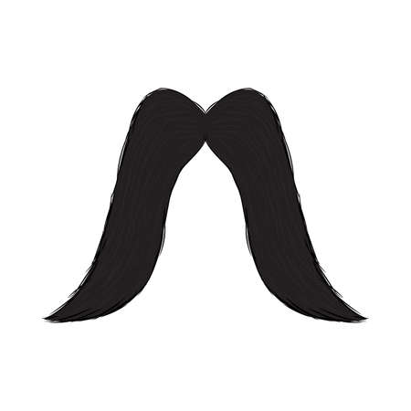 abstract cute mustache on a white backgrond, vector illustration designのイラスト素材