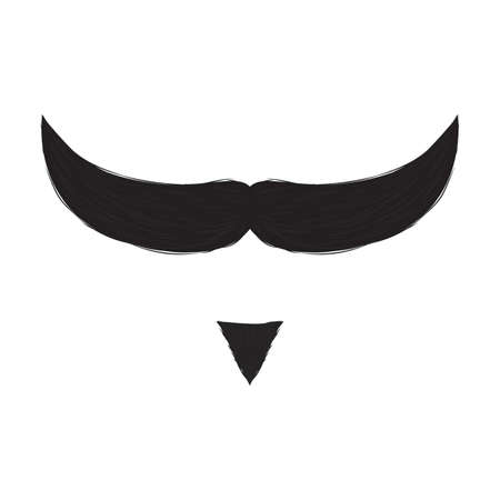 abstract cute mustache on a white backgrond, vector illustration designのイラスト素材