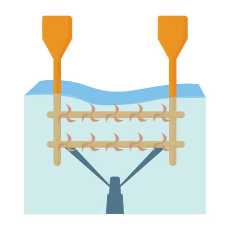landscape of water renewable energy industry, vector illustration designのイラスト素材