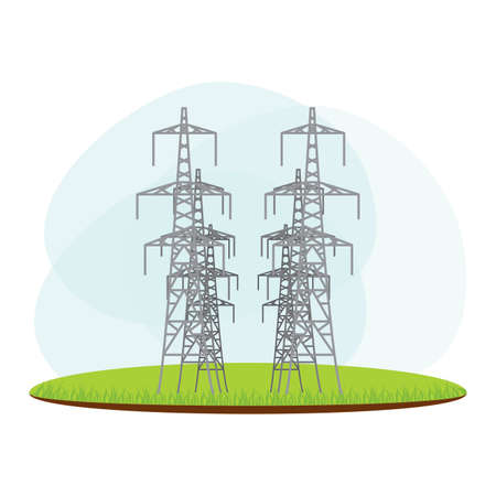 landscape of energy industry, vector illustration designのイラスト素材