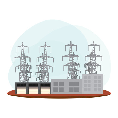 landscape of energy industry, vector illustration design