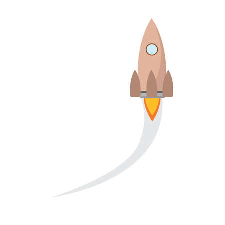 cartoon rocket in fly, vector illustration designのイラスト素材