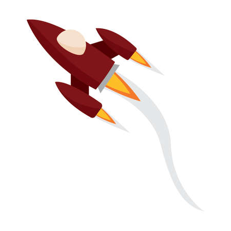 cartoon rocket in fly, vector illustration designのイラスト素材