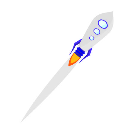 cartoon rocket in fly, vector illustration designのイラスト素材