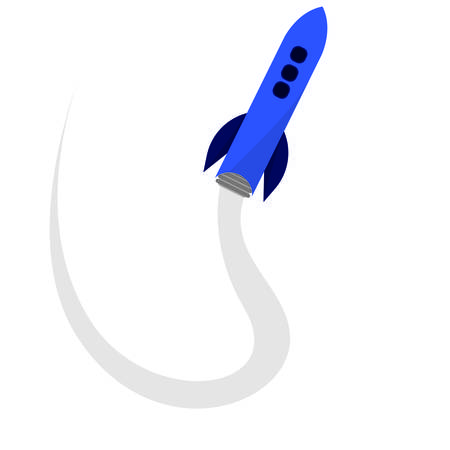 cartoon rocket in fly, vector illustration designのイラスト素材