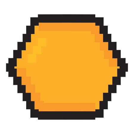 Hexagon with pixel styleのイラスト素材