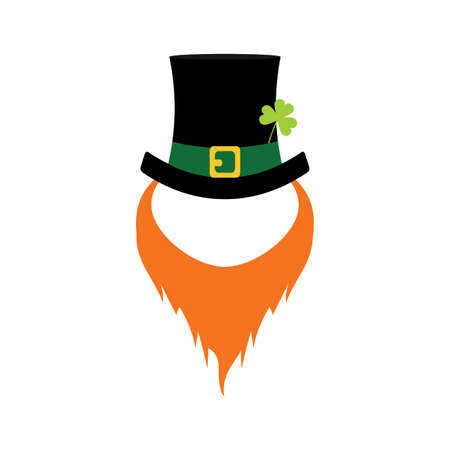 front view of elf face represent saint patrick day, vector illustration designのイラスト素材