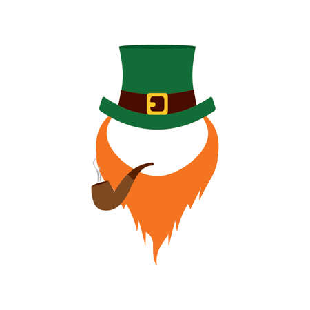 front view of elf face represent saint patrick day, vector illustration designのイラスト素材