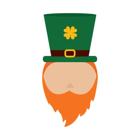 front view of elf face represent saint patrick day, vector illustration designのイラスト素材