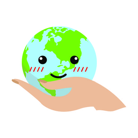 Cute world to represent the care of the enviroment, vector illustration designのイラスト素材