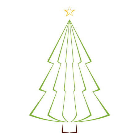 abstract cute christmas tree on a white background, vector illustration designのイラスト素材