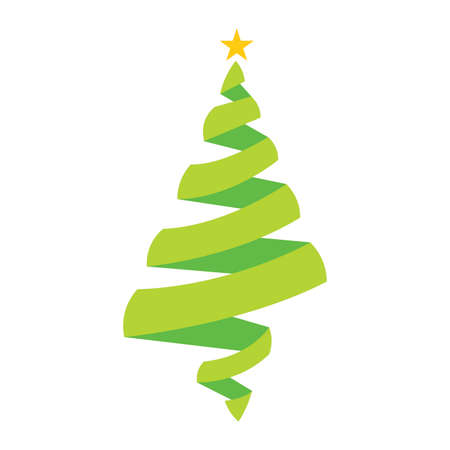 abstract cute christmas tree on a white background, vector illustration designのイラスト素材