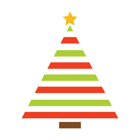 abstract cute christmas tree on a white background, vector illustration designのイラスト素材