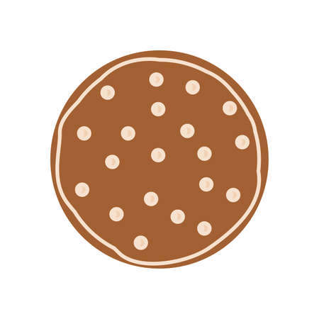 abstract cute christmas cookie on a white background, vector illustration designのイラスト素材