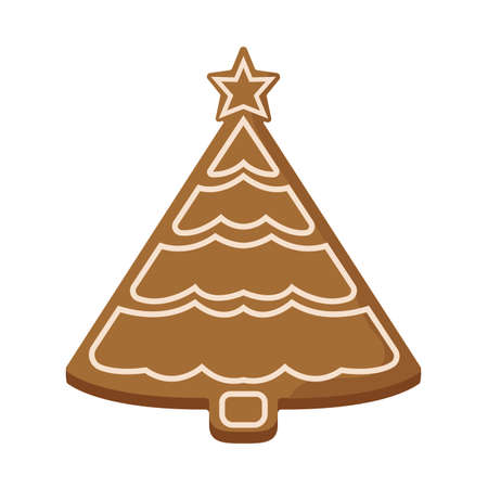 abstract cute christmas cookie on a white background, vector illustration designのイラスト素材